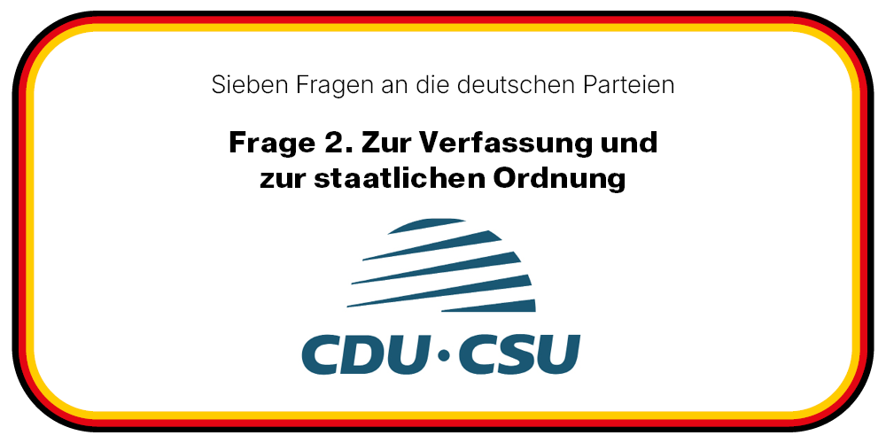 CDU/CSU hält die Verfassungsfrage für abgeschlossen